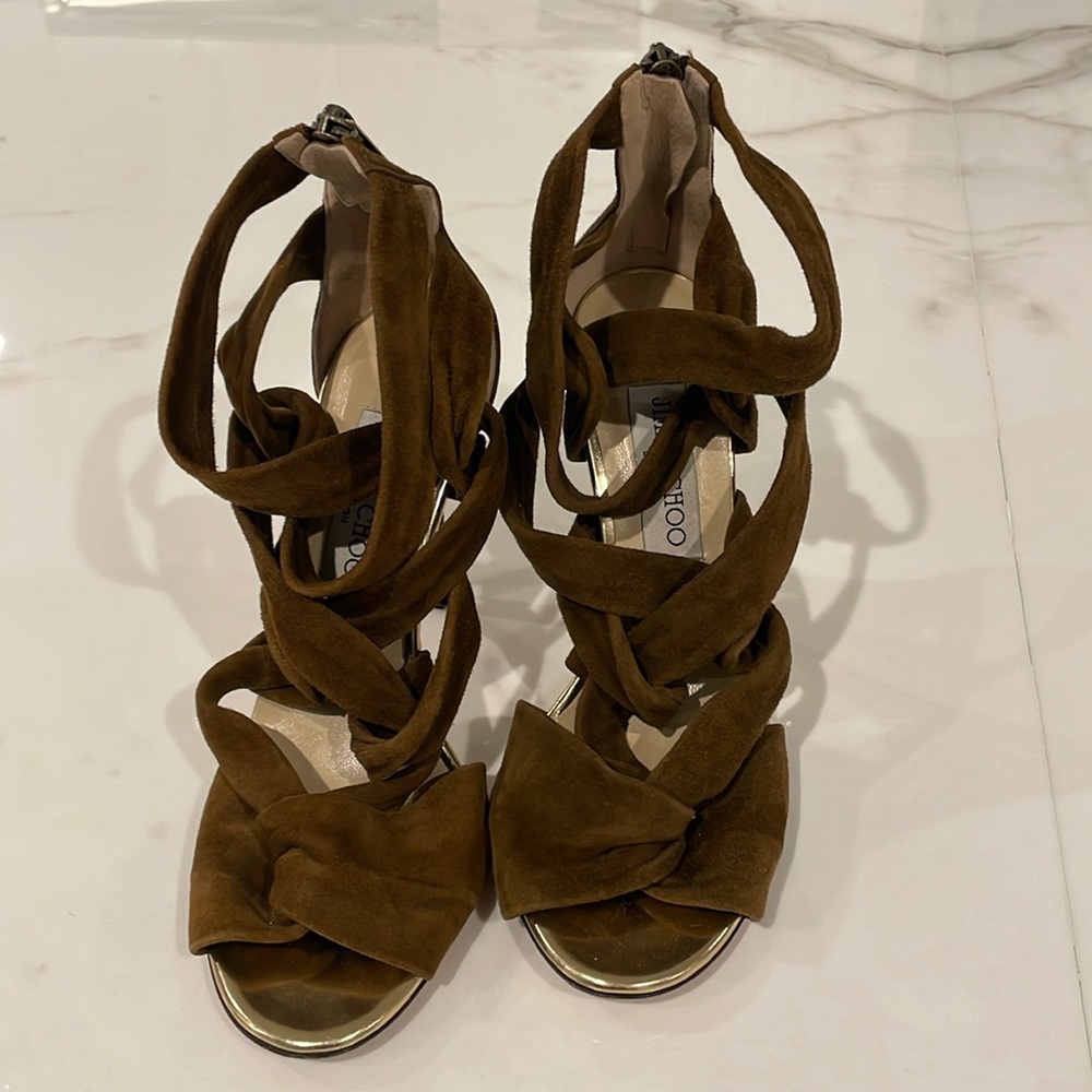 Jimmy Choo brown suede heels sz 37